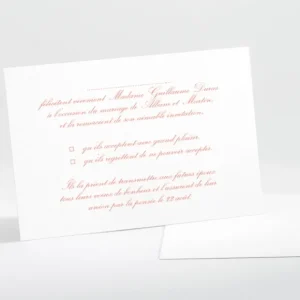 Carton reponse mariage Tradi rectangle couleur*Faire-part Elégant Hot