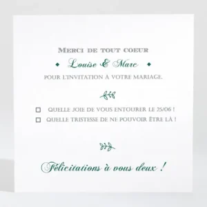 Carton reponse mariage Typographies*Faire-part Elégant Online