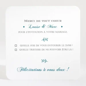 Carton reponse mariage Typographies*Faire-part Elégant Online