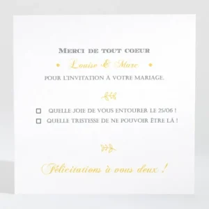 Carton reponse mariage Typographies*Faire-part Elégant Online