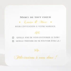 Carton reponse mariage Typographies*Faire-part Elégant Online