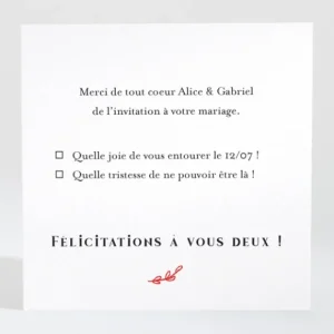 Carton reponse mariage Un mariage a Versailles*Faire-part Elégant Sale