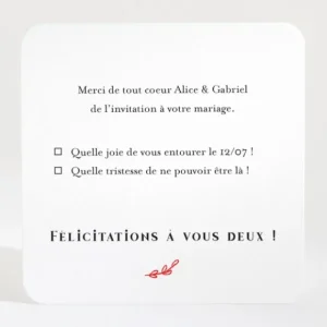 Carton reponse mariage Un mariage a Versailles*Faire-part Elégant Sale