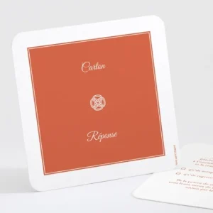 Carton reponse mariage Uni & chic*Faire-part Elégant Fashion