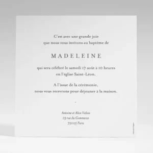 Faire-part de bapteme Artisanal*Faire-part Elégant Discount