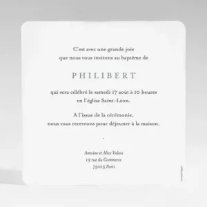 Faire-part de bapteme Artisanal*Faire-part Elégant Discount