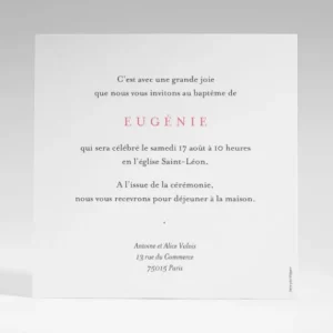 Faire-part de bapteme Artisanal*Faire-part Elégant Discount