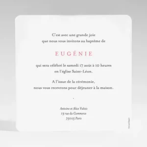 Faire-part de bapteme Artisanal*Faire-part Elégant Discount