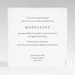 Faire-part de bapteme Artisanal*Faire-part Elégant Discount