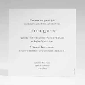 Faire-part de bapteme Artisanal*Faire-part Elégant Discount