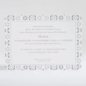 Faire-part de bapteme Bel ange liberty etoiles*Faire-part Elégant Discount