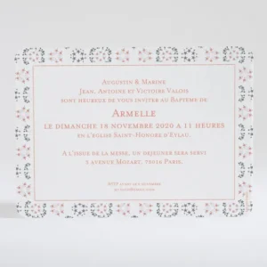 Faire-part de bapteme Bel ange liberty etoiles*Faire-part Elégant Discount