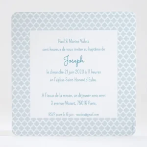 Faire-part de bapteme Cierge baptismal*Faire-part Elégant Outlet