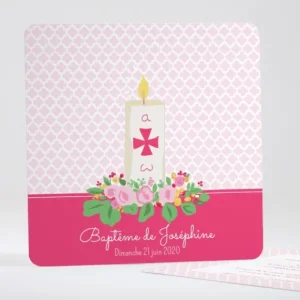 Faire-part de bapteme Cierge baptismal*Faire-part Elégant Outlet