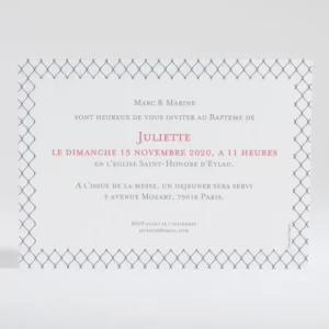 Faire-part de bapteme Colombe joyeuse*Faire-part Elégant Online