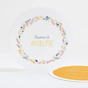 Faire-part de bapteme Couleurs vegetales*Faire-part Elégant Best