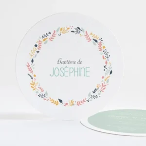 Faire-part de bapteme Couleurs vegetales*Faire-part Elégant Best