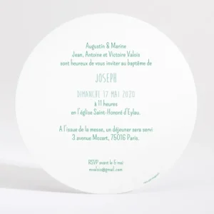 Faire-part de bapteme Couronne fleurie bapteme*Faire-part Elégant Fashion