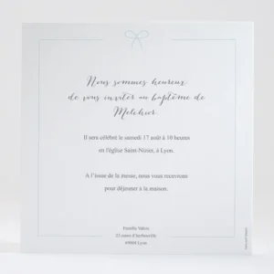 Faire-part de bapteme Couronne nouee*Faire-part Elégant Outlet