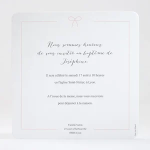 Faire-part de bapteme Couronne nouee*Faire-part Elégant Outlet