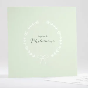 Faire-part de bapteme Couronne nouee*Faire-part Elégant Outlet