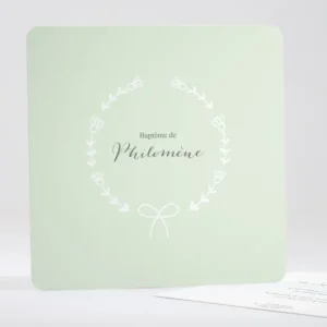 Faire-part de bapteme Couronne nouee*Faire-part Elégant Outlet