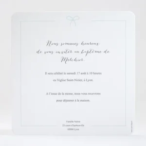 Faire-part de bapteme Couronne nouee*Faire-part Elégant Outlet