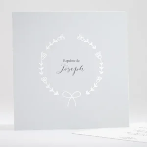 Faire-part de bapteme Couronne nouee*Faire-part Elégant Outlet