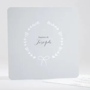Faire-part de bapteme Couronne nouee*Faire-part Elégant Outlet