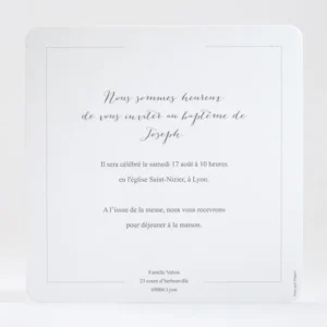 Faire-part de bapteme Couronne nouee*Faire-part Elégant Outlet