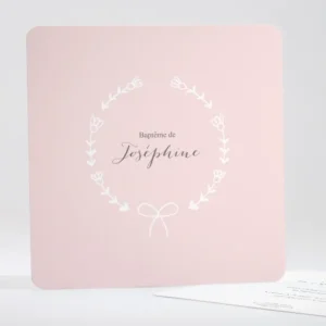 Faire-part de bapteme Couronne nouee*Faire-part Elégant Outlet