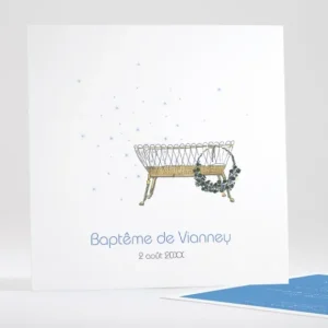 Faire-part de bapteme Douce nuit*Faire-part Elégant Sale