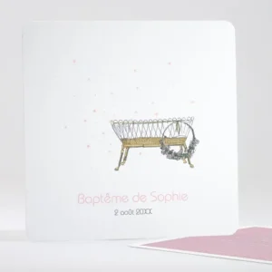 Faire-part de bapteme Douce nuit*Faire-part Elégant Sale