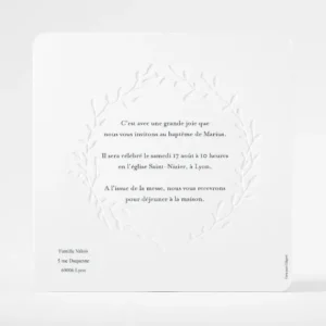 Faire-part de bapteme Douce couronne*Faire-part Elégant Hot