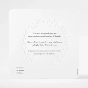 Faire-part de bapteme Douce couronne*Faire-part Elégant Hot