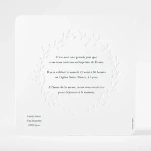 Faire-part de bapteme Douce couronne*Faire-part Elégant Hot