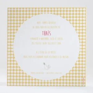 Faire-part de bapteme Douce colombe tendance*Faire-part Elégant Discount