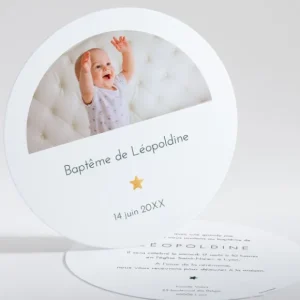 Faire-part de bapteme Elegante etoile*Faire-part Elégant Best