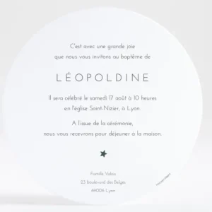 Faire-part de bapteme Elegante etoile*Faire-part Elégant Best