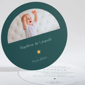 Faire-part de bapteme Elegante etoile*Faire-part Elégant Best