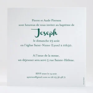 Faire-part de bapteme Esprit saint*Faire-part Elégant Online