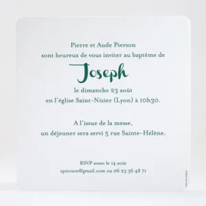 Faire-part de bapteme Esprit saint*Faire-part Elégant Online