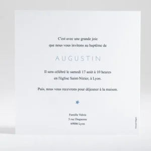 Faire-part de bapteme Etoile doree*Faire-part Elégant Clearance