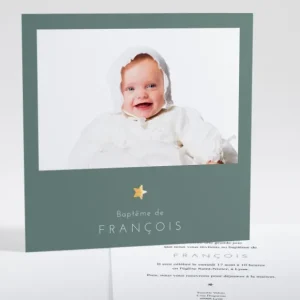 Faire-part de bapteme Etoile doree*Faire-part Elégant Clearance
