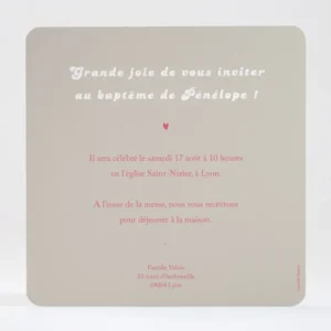Faire-part de bapteme Grande joie*Faire-part Elégant Fashion