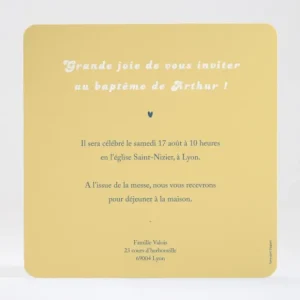 Faire-part de bapteme Grande joie*Faire-part Elégant Fashion