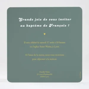 Faire-part de bapteme Grande joie*Faire-part Elégant Fashion