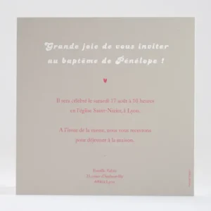 Faire-part de bapteme Grande joie*Faire-part Elégant Fashion