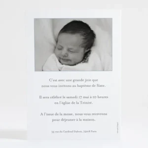 Faire-part de bapteme Initiale bouquet*Faire-part Elégant Outlet