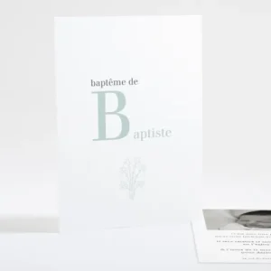 Faire-part de bapteme Initiale bouquet*Faire-part Elégant Outlet
